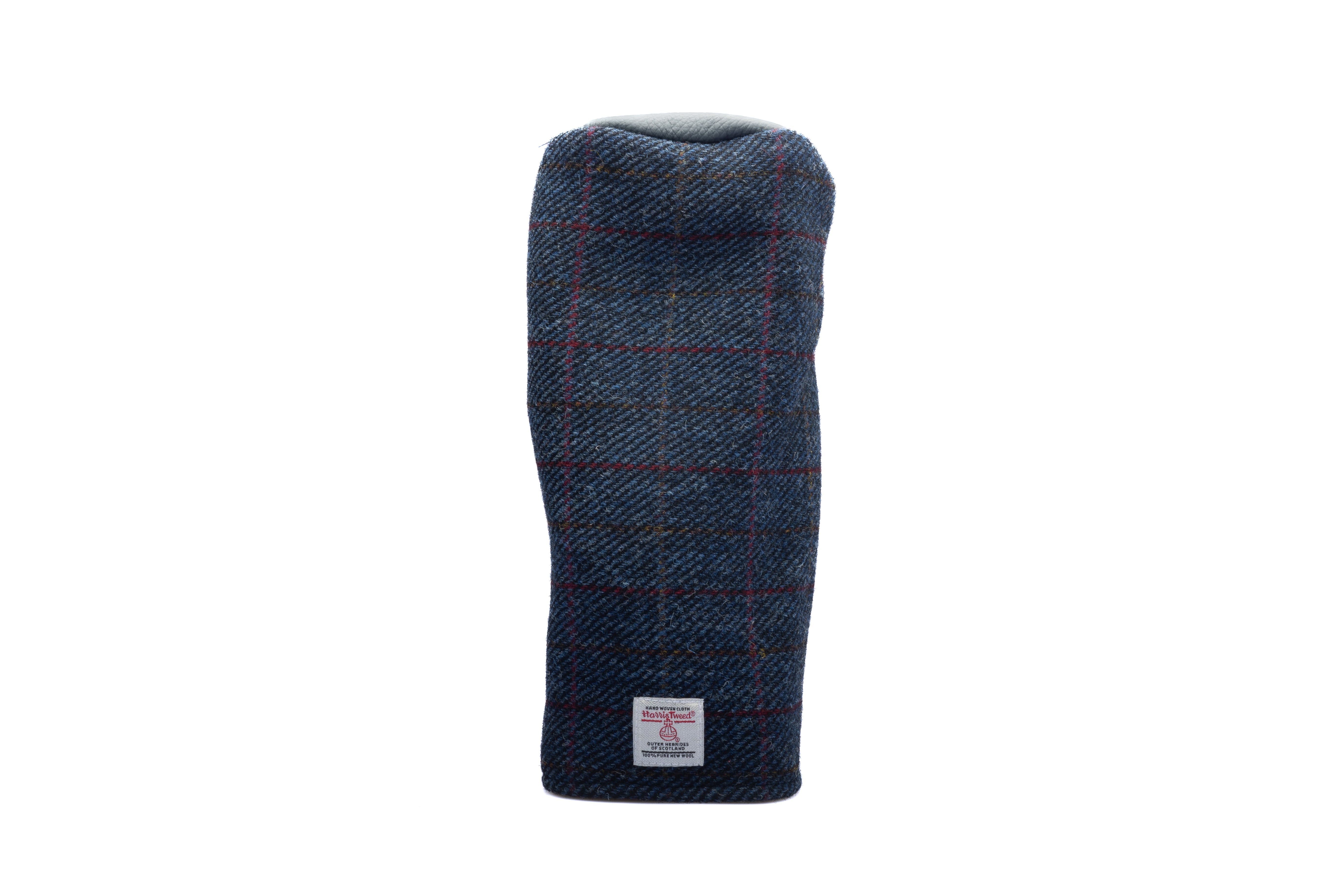 Dark Blue Houndstooth with Orange and Berry Overcheck Harris Tweed® Headcovers