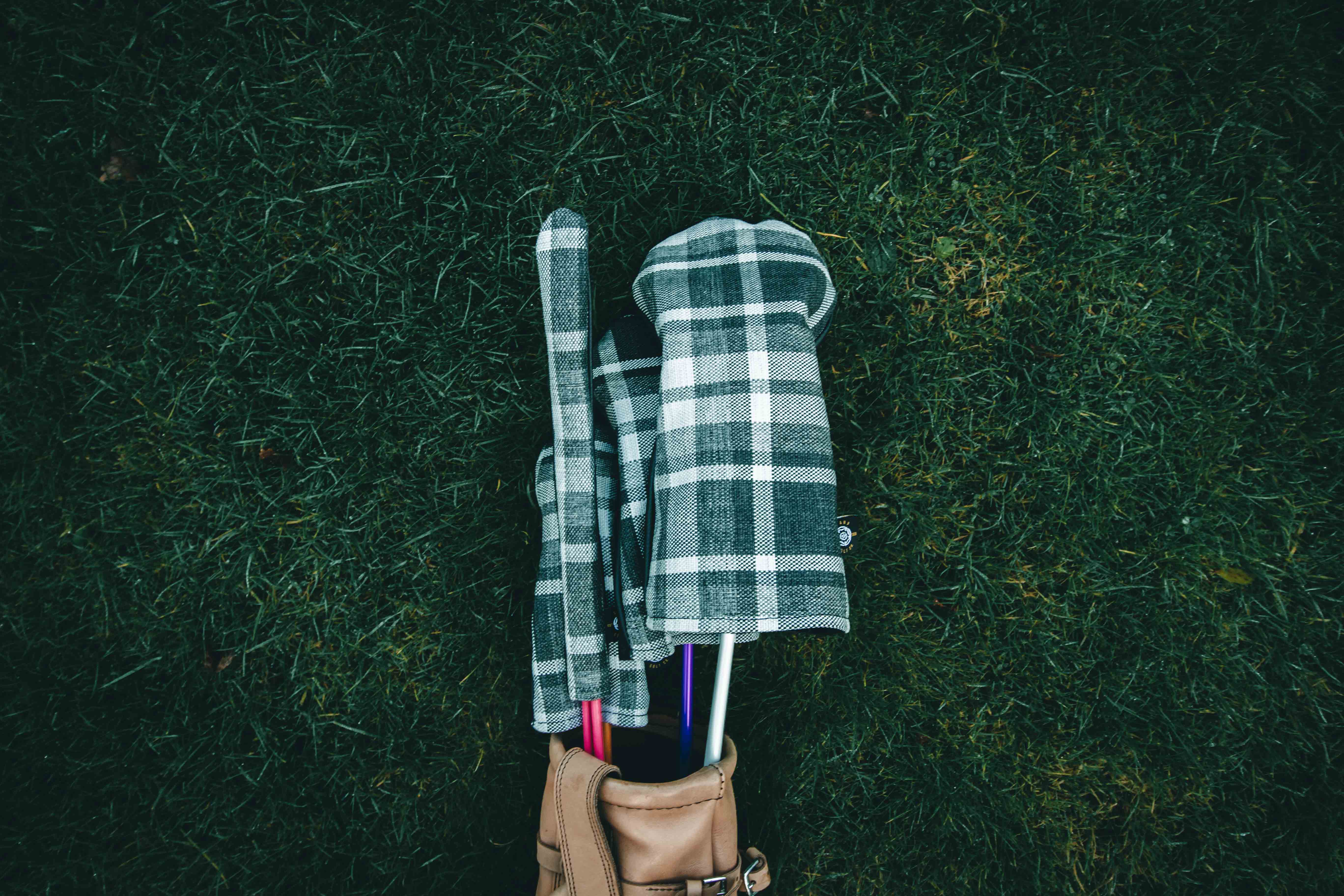 Grey Checked Tartan Headcovers